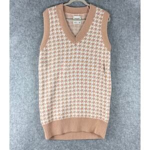 Abercrombie Fitch Houndstooth Sweater Vest Dress Womens Medium Retro Academia